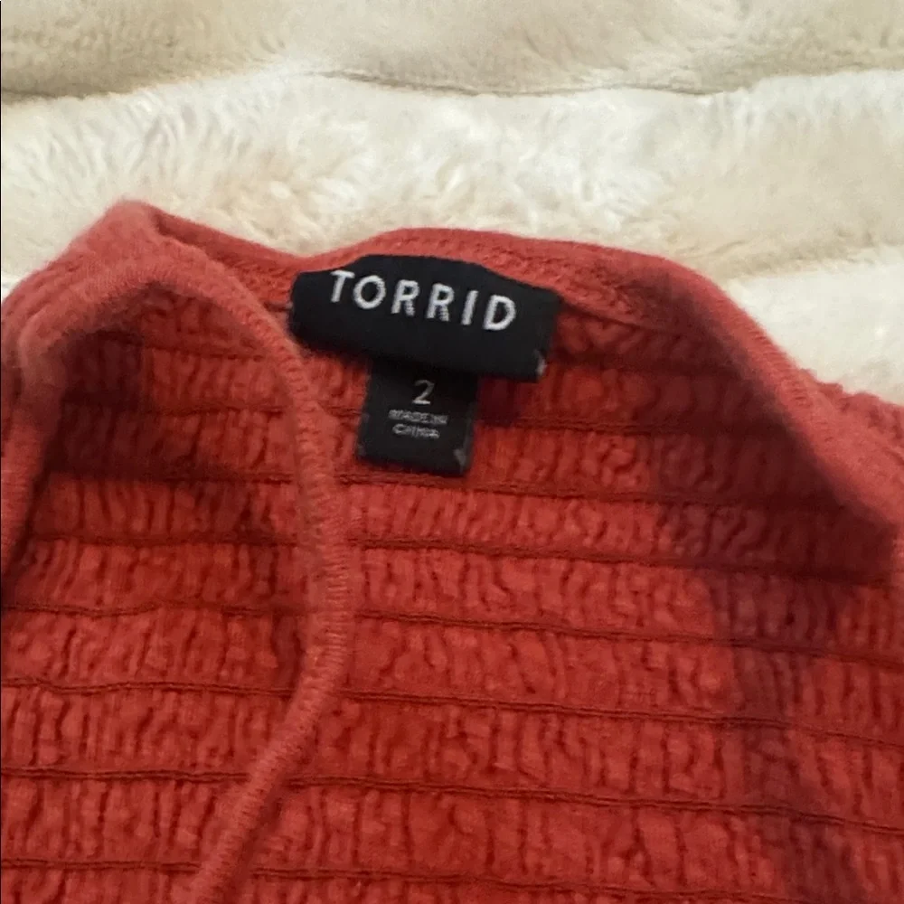 Torrid Smocked Swing Tunic Top Rust Orange Size 2 Plus Size - Picture 2 of 3